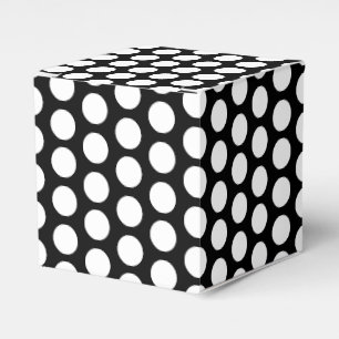 Ballotins Flèches de neige blanches, cadeau noir pois