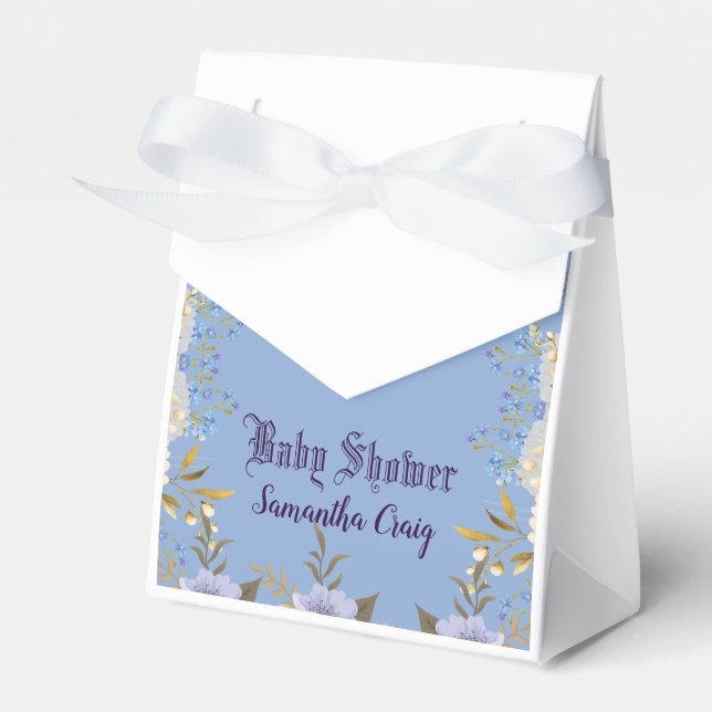 Ballotins Fleur bleu pastel doux Baby shower floral violet (Verso)