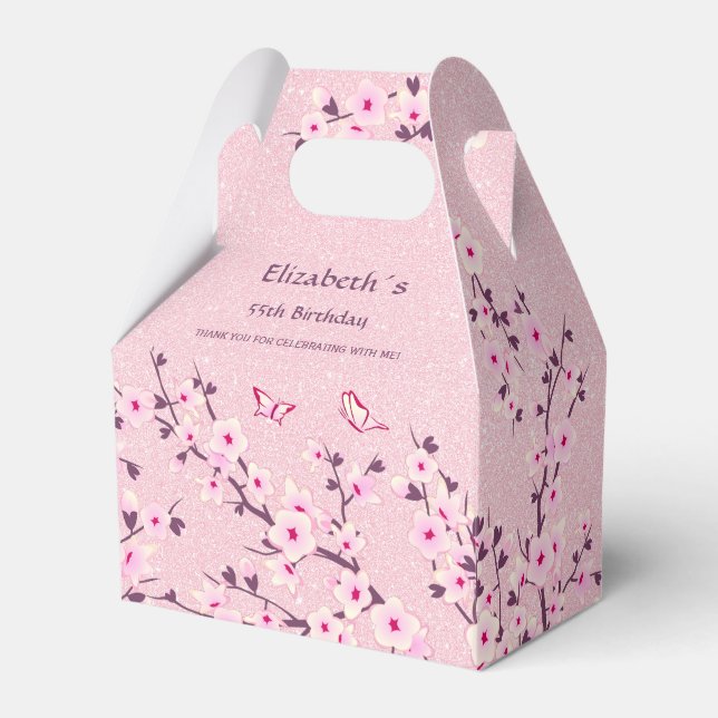 Ballotins Fleur de cerisier rose Glam Personnalisé Anniversa (Verso)