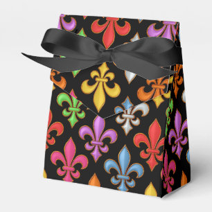 Ballotins Fleur-de-lis Fleurs Noires Audacieuses Colorées 