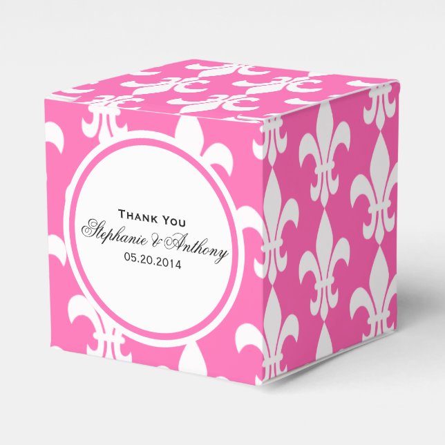 Ballotins Fleur de Lis Merci rose blanc et chaud (Verso)