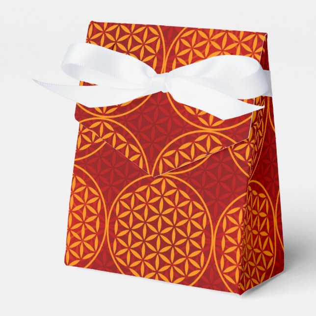 Ballotins Fleur de vie - motif de timbre - orange rouge (Verso)
