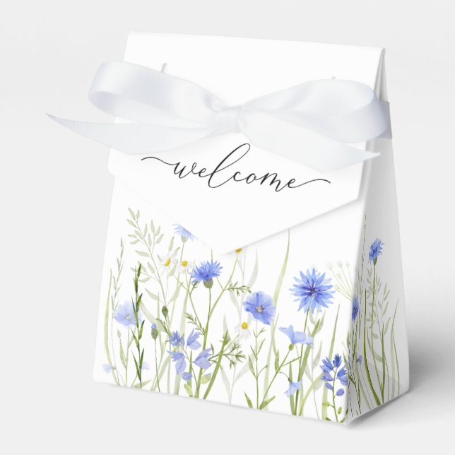 Ballotins Fleur sauvage bleu Mariage Accueil (Verso)