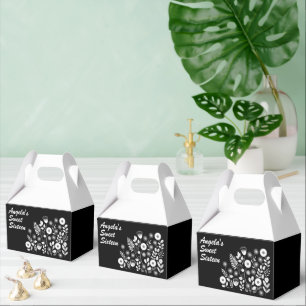 Ballotins Fleur sauvage Boho noir et blanc
