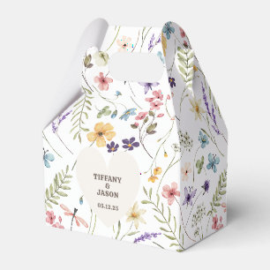 Ballotins Fleur sauvage d'aquarelle Coeur unique Mariage flo