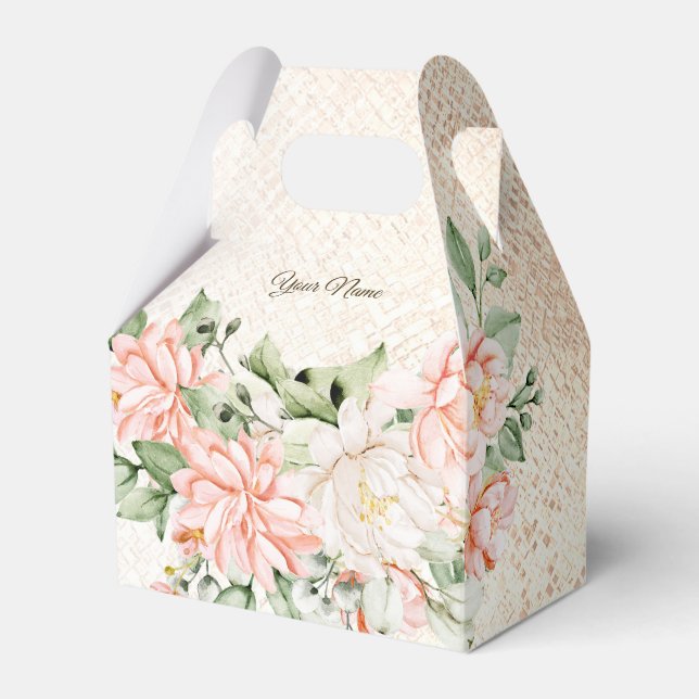 Ballotins Fleurs blanches à l'aquarelle de fête élégante (Verso)