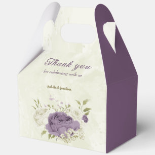 Ballotins fleurs blanches mauves verdure mariage