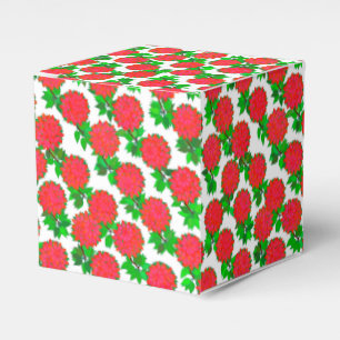 Ballotins Fleurs dahlia en rouge profond