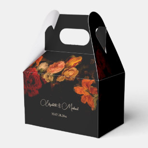 Ballotins Fleurs d'art fin vintage Mariage noir Merci