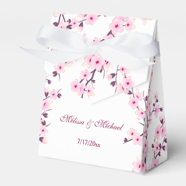 Ballotins Fleurs de cerisier rose blanc | Mariage personnali (Verso)