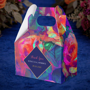 Ballotins Fleurs de mariage chic colorées lumineuses