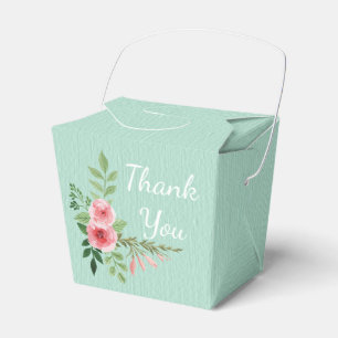 Ballotins Fleurs de rose rose vintage Merci vert Mint