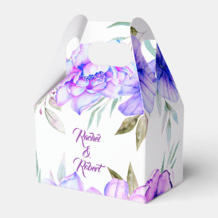 Ballotins Fleurs d'eau violet et bleu mariage fleuri