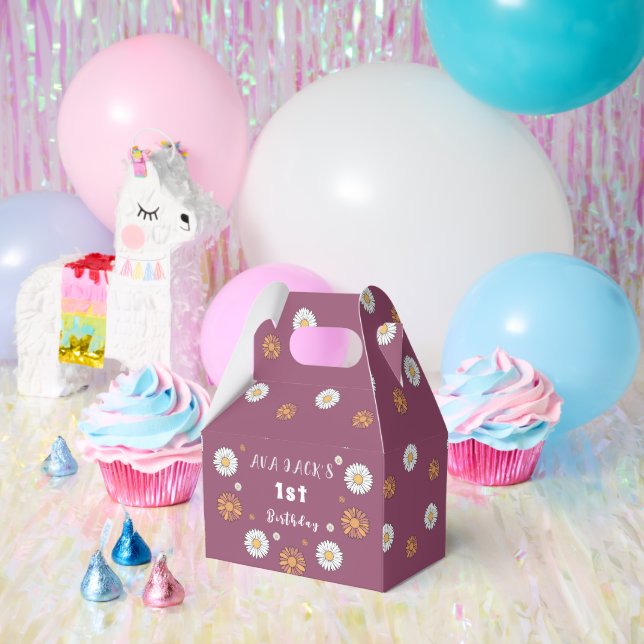 Ballotins Fleurs marguerites pastel blanc et rose orangé (Fête)