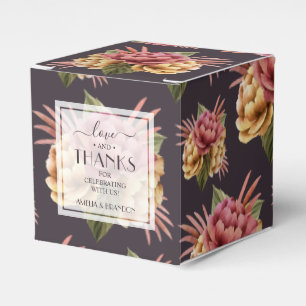 Ballotins Fleurs pivoines modernes sur Brown pourpre