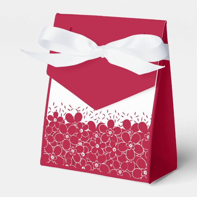 Ballotins Fleurs rouges marguerites sur arrière - plan blanc (Verso)