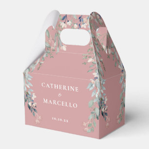 Ballotins Fleurs sauvages roses poussiéreuses mariage floral