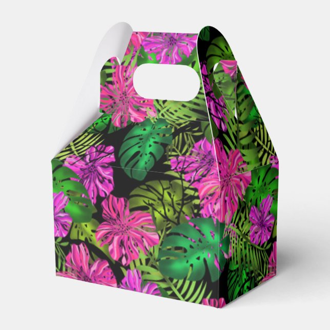 Ballotins Fleurs tropicales et plantes en noir (Verso)