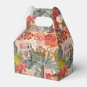 Ballotins Fleurs Vintage Hula Coloré Hawaïen Tropical