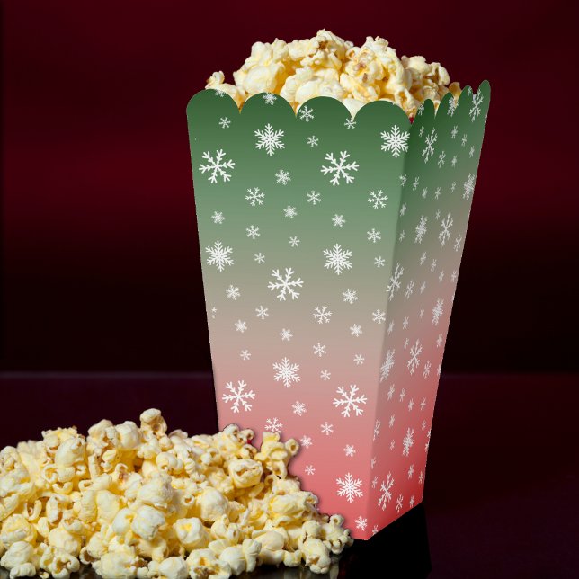Ballotins Flocon de neige vert et rouge Ombre Noël (Snowflake Green & Red Ombre Christmas Favor Boxes
)