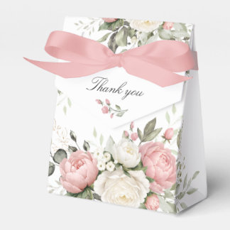 Ballotins Floral Blush Pink Greenery Wedding Favor Box