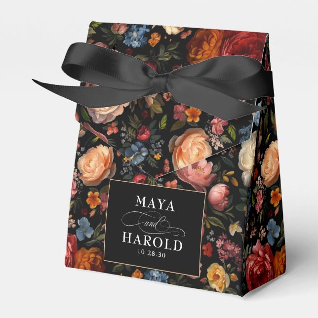 Ballotins Floral Botanique Noir Moody Chic Mariage (Verso)