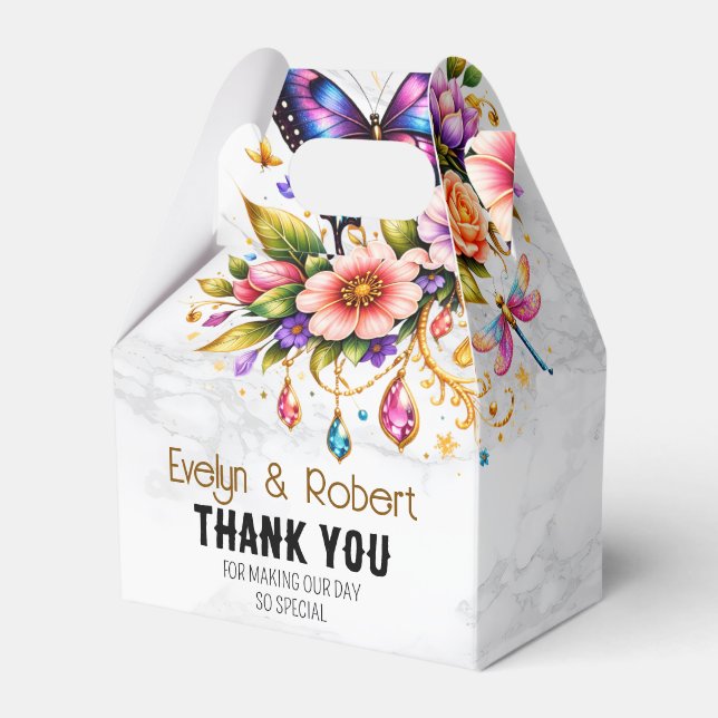 Ballotins Floral Butterfly Gift Box – Custom Name & Message (Verso)