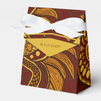 Ballotins Floral d'or Brown Ankara Maroon