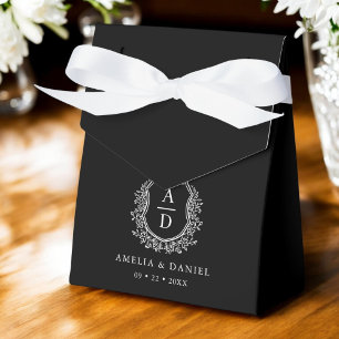 Ballotins Floral Monogramme Mariage Crest Moderne