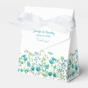 Ballotins Floral Turquoise Et Blanc Mariage Personnalisé