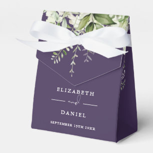 Ballotins Floral vert Monogramme violet Mariage