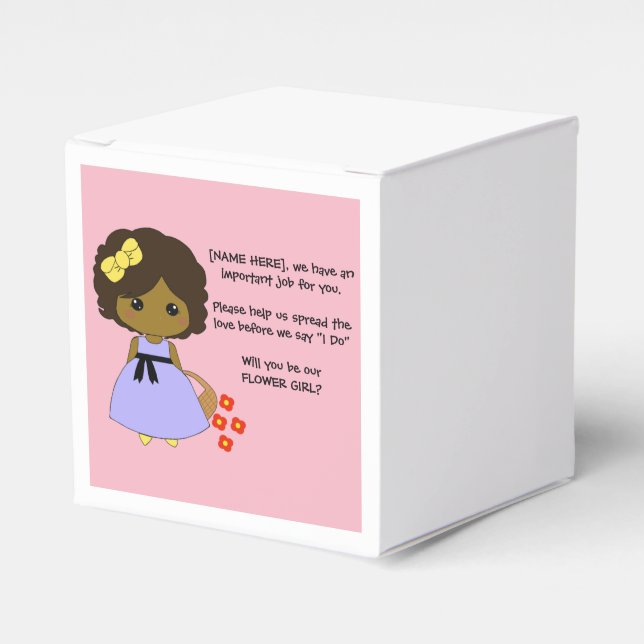Ballotins Flower girl - boîte cadeau - Brunette (Verso)