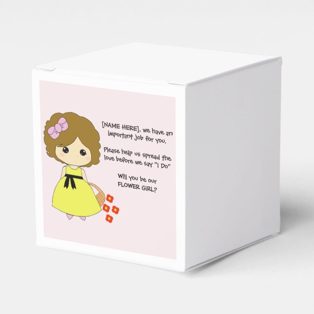 Ballotins Flower girl - boîte de proposition - brunette (Verso)