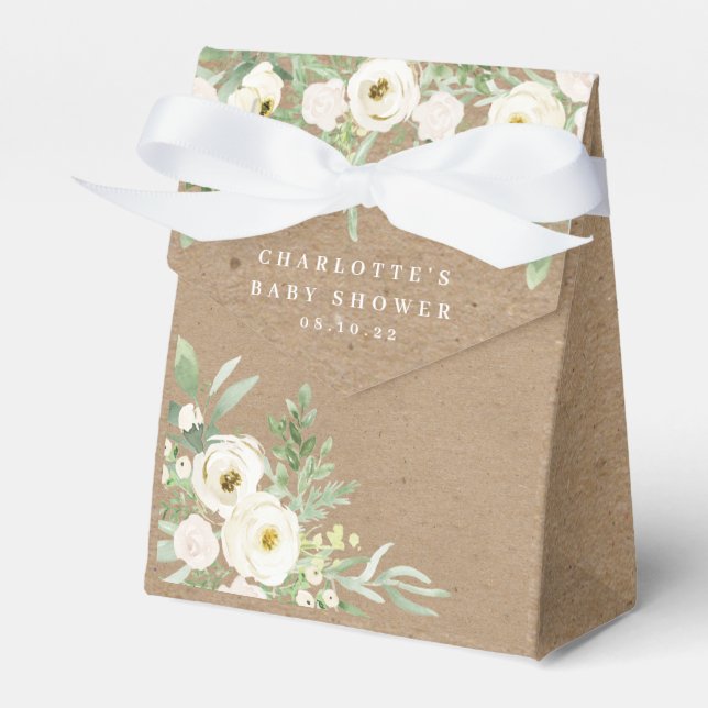 Ballotins Foliage rustique et Ballotin de Baby shower blanc (Verso)