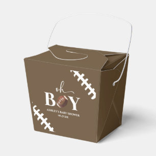 Ballotins Football Oh Garçon Baby shower blanc Brown