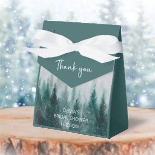 Ballotins Forêt de pins aquarelle douche de mariée verte 