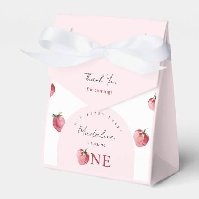 Ballotins Fraise 1er anniversaire Fête Favoriser Box (Verso)
