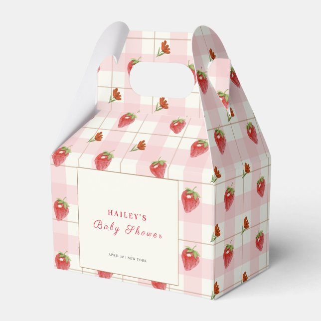 Ballotins Fraise rose En vichy Baby shower (Verso)