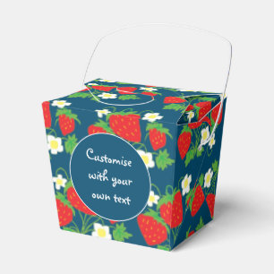 Ballotins Fraises et fleurs Bleu Texte personnalisé Favoris