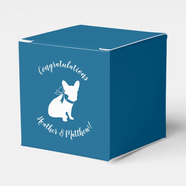 Ballotins Français Baby shower Bulldog Français Frenchie Blu (Verso)