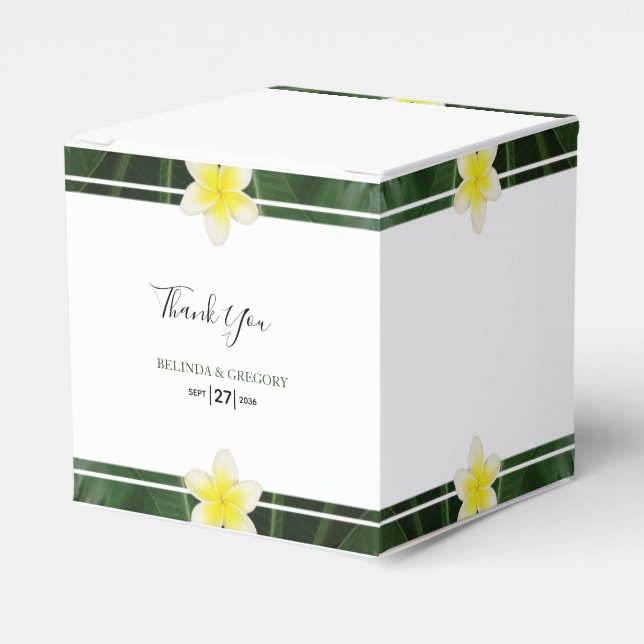 Ballotins Frangipani jaune Plumeria Mariage (Verso)