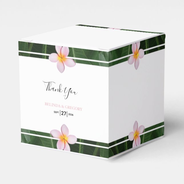 Ballotins Frangipani rose Plumeria Mariage (Verso)