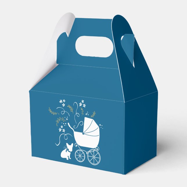 Ballotins French Bulldog Theme Party - Baby shower Blue (Verso)