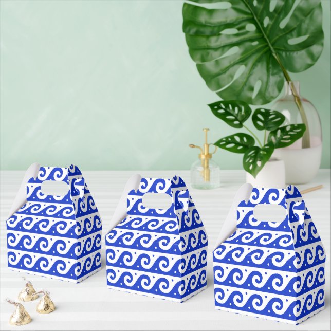 Ballotins Fret grec, Motif d'onde méditerranéen, Bleu (Multiple)