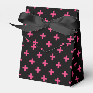 Ballotins Fuchsia polka croise sur noir
