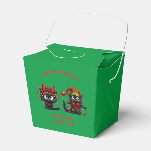 Ballotins Funny Festive Frazzled Black Christmas Cats (Verso)