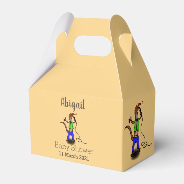 Ballotins Funny lizard singing with microphone cartoon (Verso)