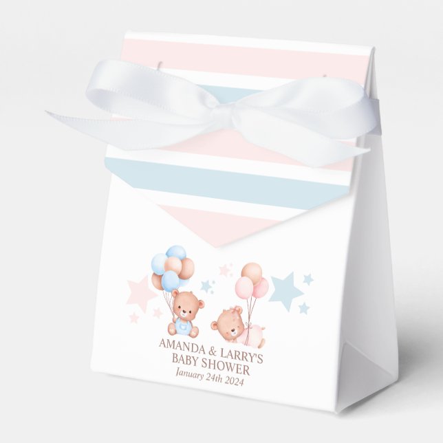 Ballotins Garçon Fille Twins Teddy Baby shower Ours (Verso)