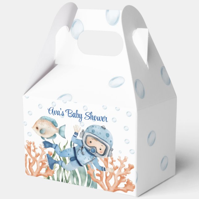 Ballotins Garçon Sous Le Baby shower De Mer (Verso)