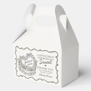 Ballotins Gâteau Coquette Rétro Cœur Beige Ruban Shower de M